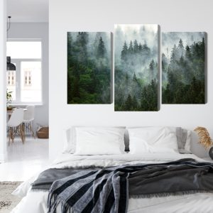 Peinture en plusieurs parties Forêt Verte Dans Le Brouillard – Image 7