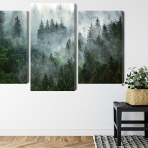 Peinture en plusieurs parties Forêt Verte Dans Le Brouillard – Image 8