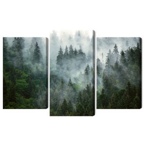 Peinture en plusieurs parties Forêt Verte Dans Le Brouillard – Image 2