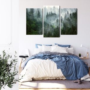 Peinture en plusieurs parties Forêt Verte Dans Le Brouillard – Image 3