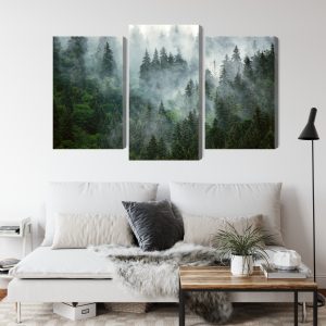 Peinture en plusieurs parties Forêt Verte Dans Le Brouillard – Image 4