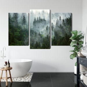 Peinture en plusieurs parties Forêt Verte Dans Le Brouillard – Image 5