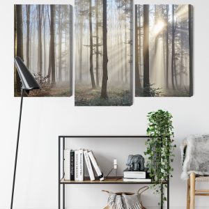 Peinture en plusieurs parties Lever Du Soleil Dans Les Bois – Image 9