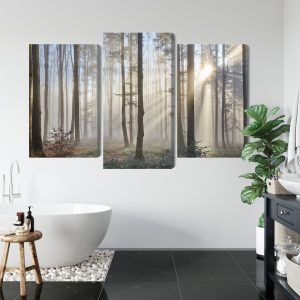 Peinture en plusieurs parties Lever Du Soleil Dans Les Bois – Image 5