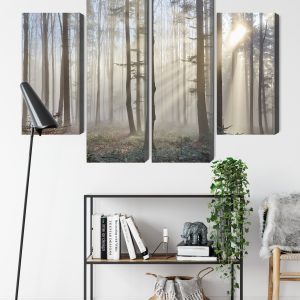 Peinture en plusieurs parties Lever Du Soleil Dans Les Bois – Image 9