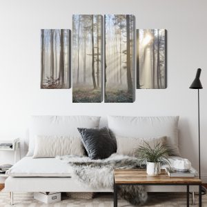 Peinture en plusieurs parties Lever Du Soleil Dans Les Bois – Image 4