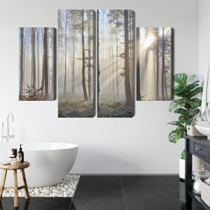 Peinture en plusieurs parties Lever Du Soleil Dans Les Bois – Image 5