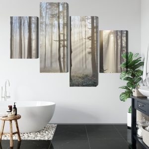 Peinture en plusieurs parties Lever Du Soleil Dans Les Bois – Image 5