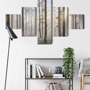 Peinture en plusieurs parties Lever Du Soleil Dans Les Bois – Image 9