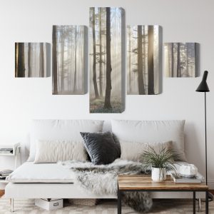 Peinture en plusieurs parties Lever Du Soleil Dans Les Bois – Image 4