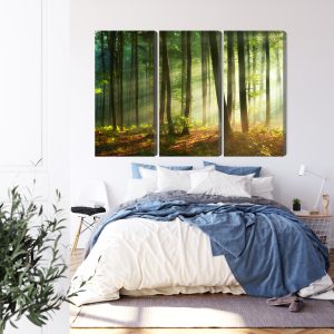 Peinture en plusieurs parties Les Rayons Du Soleil Dans La Forêt – Image 3