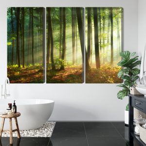 Peinture en plusieurs parties Les Rayons Du Soleil Dans La Forêt – Image 5