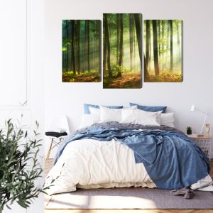 Peinture en plusieurs parties Les Rayons Du Soleil Dans La Forêt – Image 3