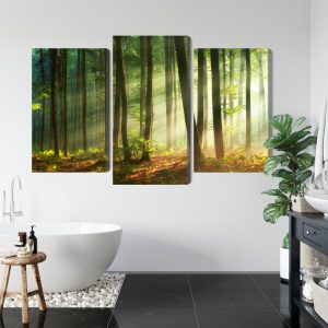 Peinture en plusieurs parties Les Rayons Du Soleil Dans La Forêt – Image 5
