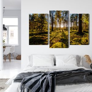 Peinture en plusieurs parties Rayons De Soleil Du Matin Dans La Forêt – Image 7