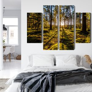 Peinture en plusieurs parties Rayons De Soleil Du Matin Dans La Forêt – Image 7