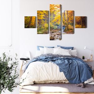 Peinture en plusieurs parties Paysage De Forêt D'automne 3D – Image 3