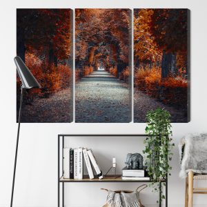Peinture en plusieurs parties Un Chemin Au Fond De La Forêt D'automne – Image 9