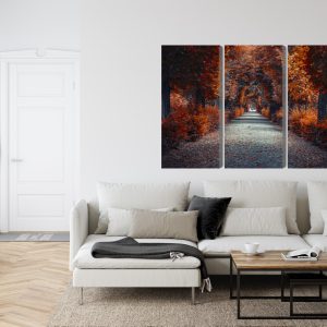 Peinture en plusieurs parties Un Chemin Au Fond De La Forêt D'automne – Image 6