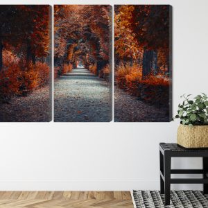 Peinture en plusieurs parties Un Chemin Au Fond De La Forêt D'automne – Image 8