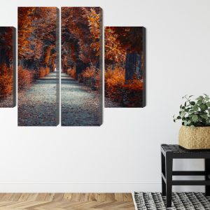 Peinture en plusieurs parties Un Chemin Au Fond De La Forêt D'automne – Image 8