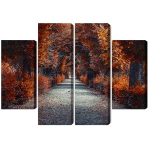 Peinture en plusieurs parties Un Chemin Au Fond De La Forêt D'automne – Image 2