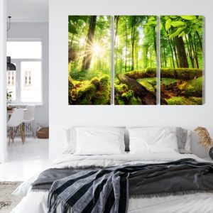 Peinture en plusieurs parties Rayons Du Soleil Dans La Forêt 3D – Image 7