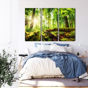 Peinture en plusieurs parties Rayons Du Soleil Dans La Forêt 3D – Image 3