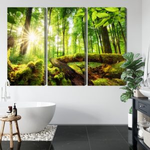 Peinture en plusieurs parties Rayons Du Soleil Dans La Forêt 3D – Image 5