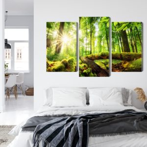 Peinture en plusieurs parties Rayons Du Soleil Dans La Forêt 3D – Image 7