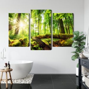 Peinture en plusieurs parties Rayons Du Soleil Dans La Forêt 3D – Image 5