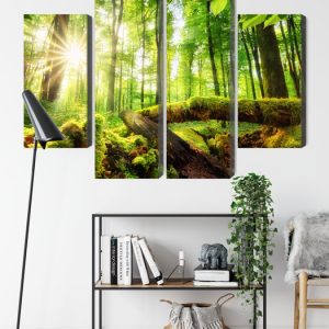 Peinture en plusieurs parties Rayons Du Soleil Dans La Forêt 3D – Image 9