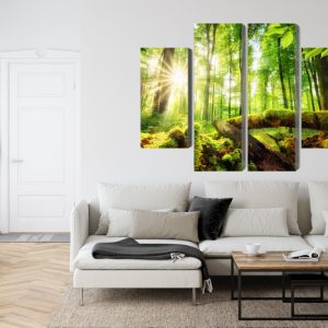 Peinture en plusieurs parties Rayons Du Soleil Dans La Forêt 3D – Image 6