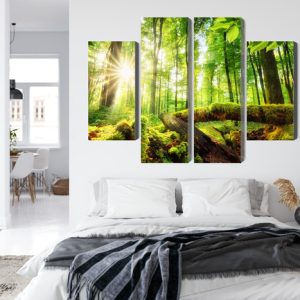 Peinture en plusieurs parties Rayons Du Soleil Dans La Forêt 3D – Image 7