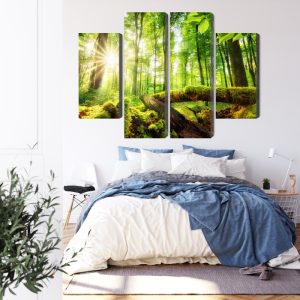 Peinture en plusieurs parties Rayons Du Soleil Dans La Forêt 3D – Image 3