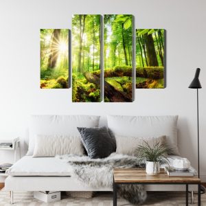 Peinture en plusieurs parties Rayons Du Soleil Dans La Forêt 3D – Image 4