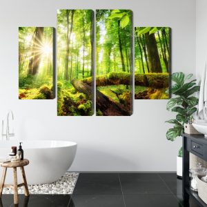 Peinture en plusieurs parties Rayons Du Soleil Dans La Forêt 3D – Image 5