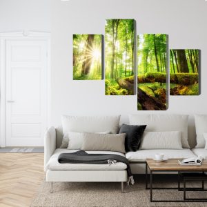 Peinture en plusieurs parties Rayons De Soleil Dans Une Forêt 3D – Image 6