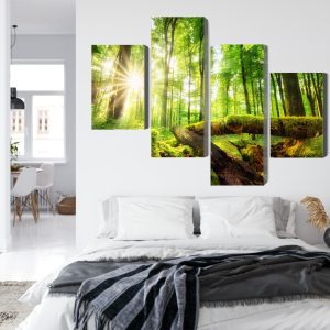 Peinture en plusieurs parties Rayons De Soleil Dans Une Forêt 3D – Image 7