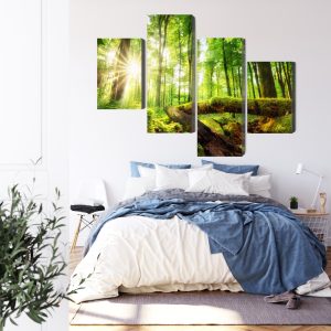 Peinture en plusieurs parties Rayons De Soleil Dans Une Forêt 3D – Image 3