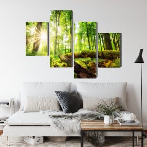 Peinture en plusieurs parties Rayons De Soleil Dans Une Forêt 3D – Image 4