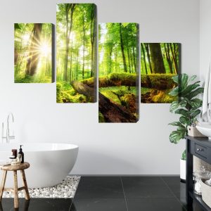 Peinture en plusieurs parties Rayons De Soleil Dans Une Forêt 3D – Image 5