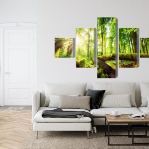Peinture en plusieurs parties Rayons Du Soleil Dans La Forêt 3D – Image 6