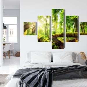 Peinture en plusieurs parties Rayons Du Soleil Dans La Forêt 3D – Image 7