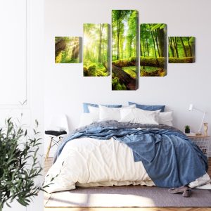 Peinture en plusieurs parties Rayons Du Soleil Dans La Forêt 3D – Image 3