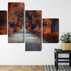 Peinture en plusieurs parties Un Chemin Au Fond De La Forêt D'automne – Image 8