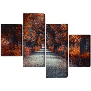 Peinture en plusieurs parties Un Chemin Au Fond De La Forêt D'automne – Image 2