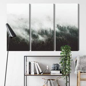 Peinture en plusieurs parties Paysage Forestier 3D Brumeux – Image 9