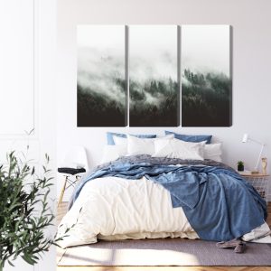 Peinture en plusieurs parties Paysage Forestier 3D Brumeux – Image 3