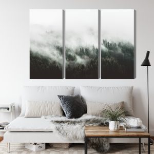 Peinture en plusieurs parties Paysage Forestier 3D Brumeux – Image 4